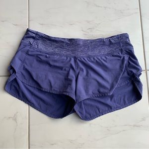 Lululemon Run: Speed Short royal purple shorts